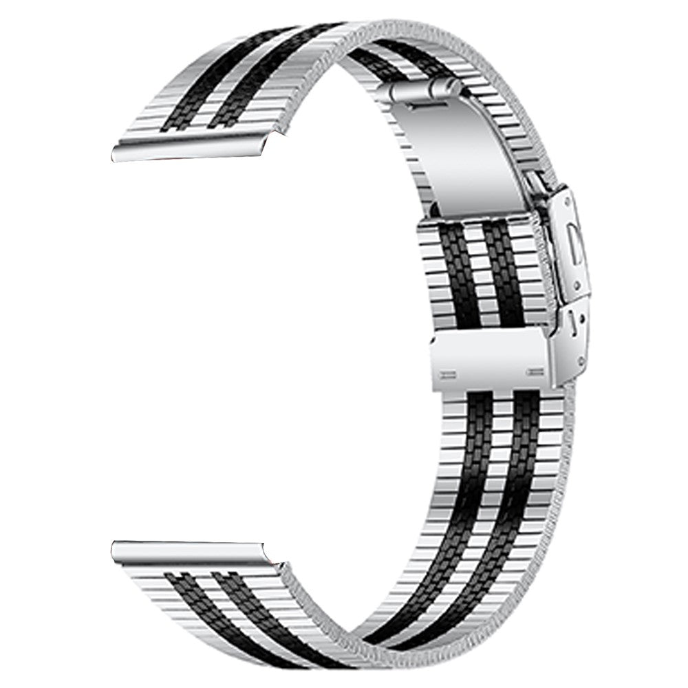 Fossil Gen 5 Garrett Stainless Steel Watch Band Strap with Folding Clasp Buckle - Silver Black#serie_1