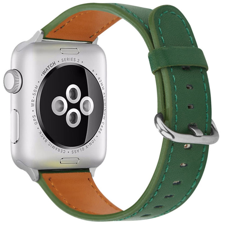 Apple Watch Series 49mm - 45mm - 44mm - 42mm Genuine Cow Leather Strap - Green#serie_2