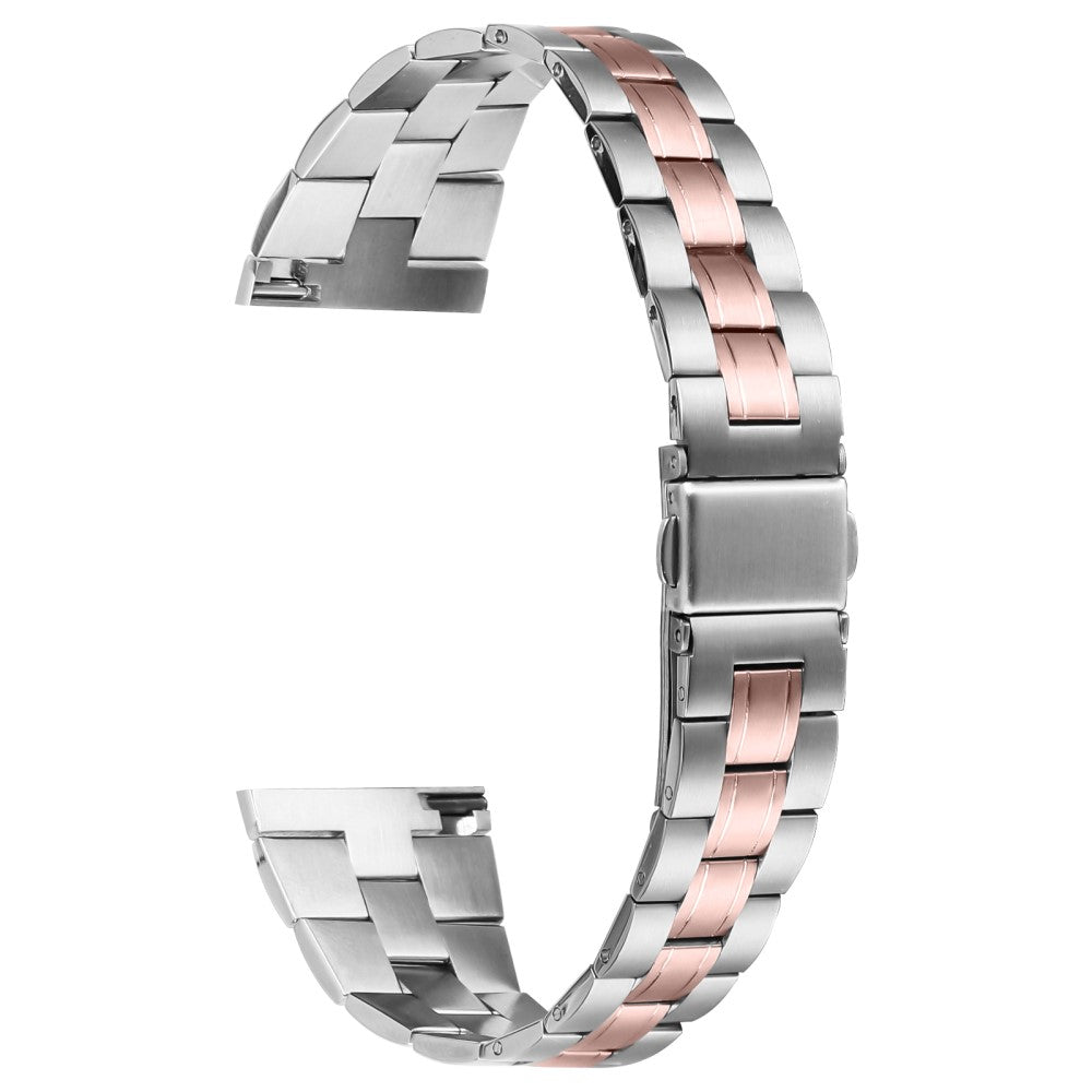 Fossil Gen 5 Carlyle HR Stainless Steel Band Ultra-Thin Lines Design Watch Strap - Silver+Pink Gold#serie_1