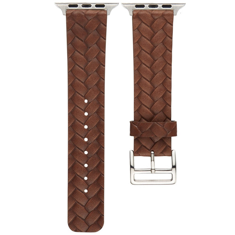 KALEBOL Apple Watch Series 49mm - 45mm - 44mm - 42mm Braided Leather Strap - Brown#serie_3