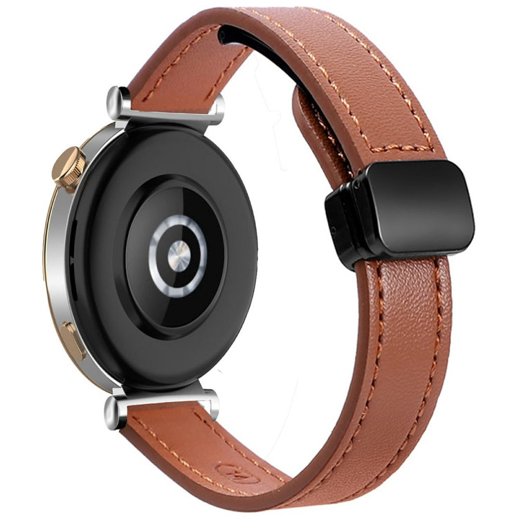 Samsung Galaxy Watch 22mm Magnetic Buckle Slim Microfiber Leather Watch Strap - Mocha Brown#serie_3