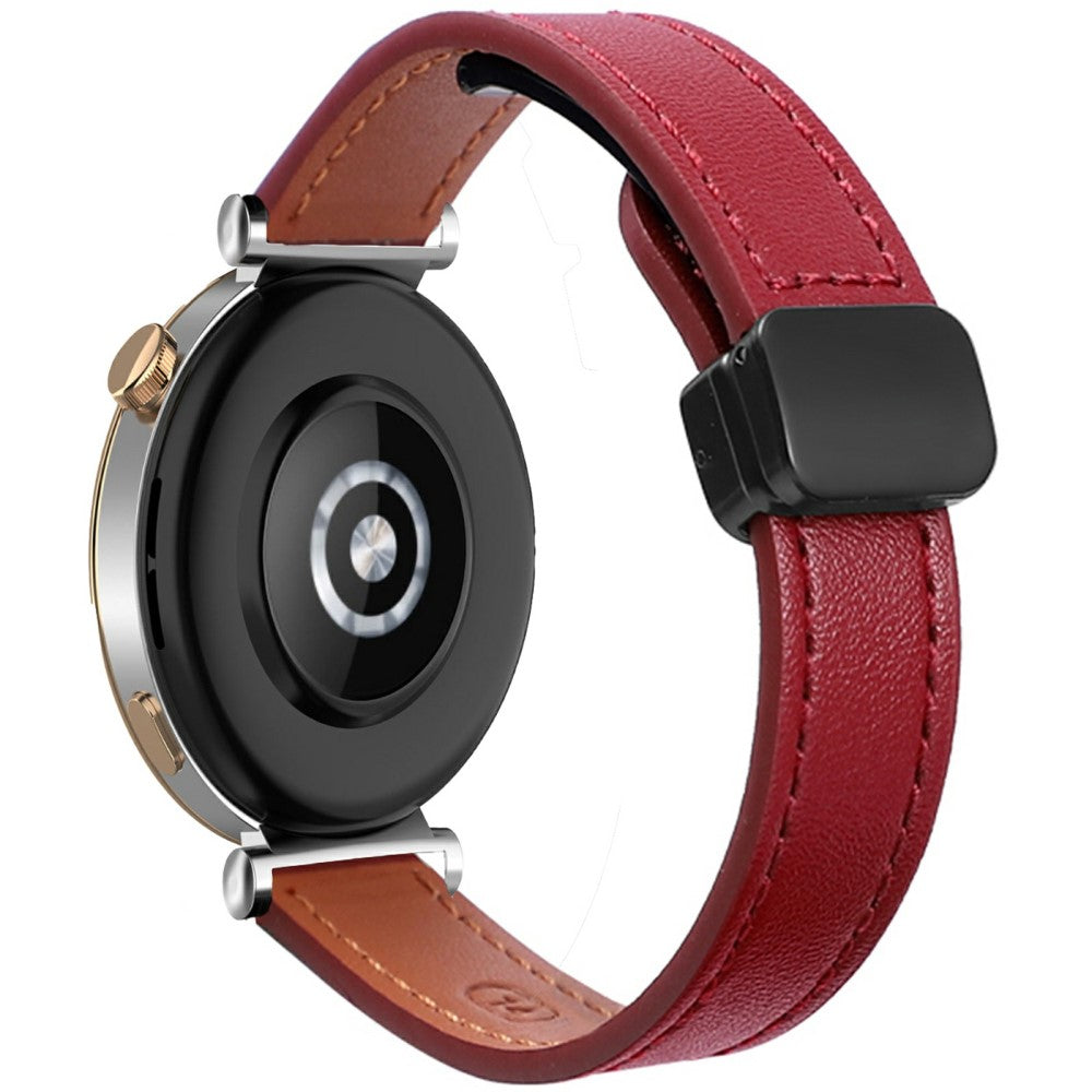 Samsung Galaxy Watch 22mm Magnetic Buckle Slim Microfiber Leather Watch Strap - Wine Red#serie_5