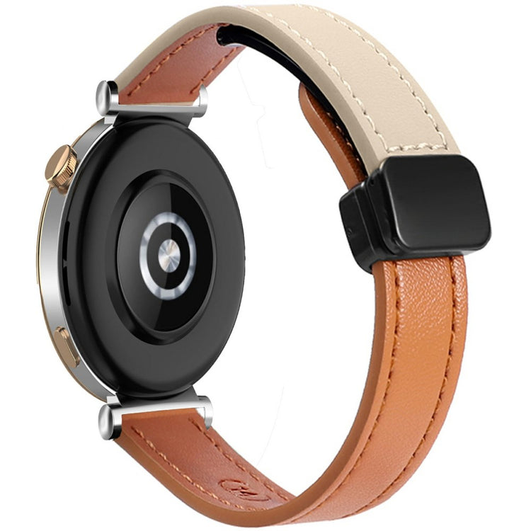 Samsung Galaxy Watch 20mm Magnetic Buckle Slim Microfiber Leather Watch Strap - Orange+Apricot#serie_2