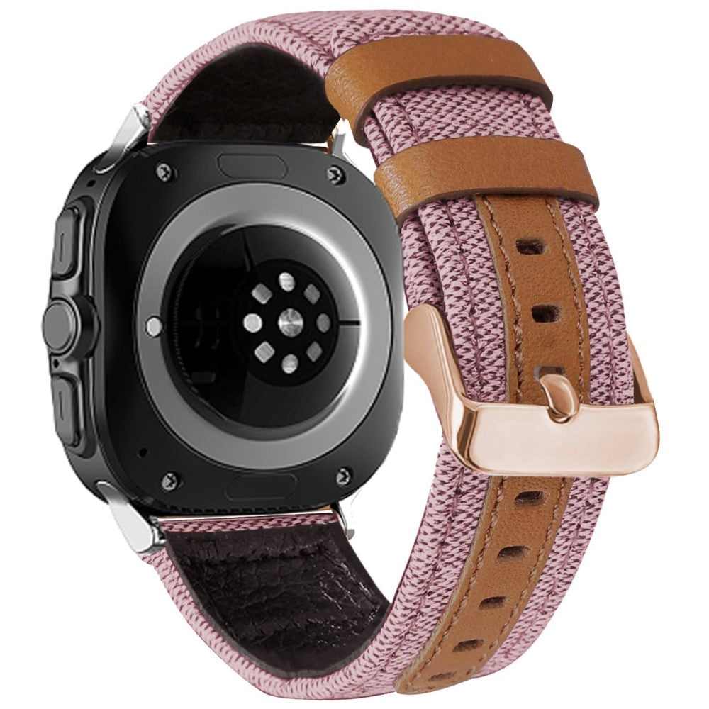 Samsung Galaxy Watch Ultra 47mm Watch Strap Canvas + Vegan Leather Wrist Band Replacement - Pink#serie_2