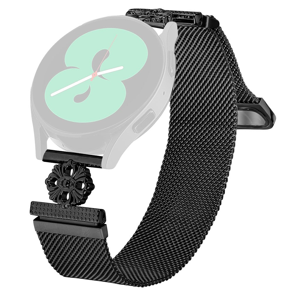 Samsung Galaxy Watch3 41mm Milanese Band Flower Stainless Steel Magnetic Mesh Watch Strap - Black#serie_1
