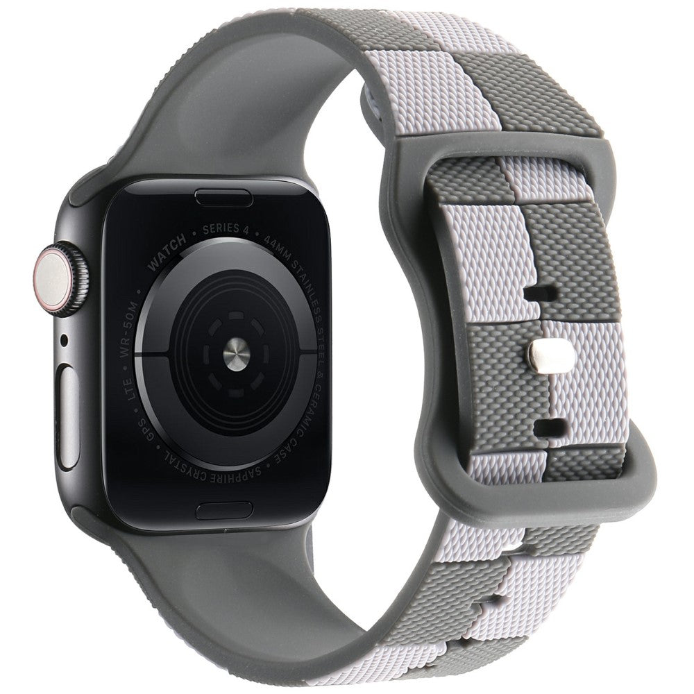 Apple Watch Series 41mm - 40mm - 38mm Checkerboard Silicone Band - Dark Grey#serie_5