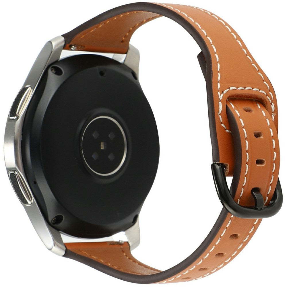 Samsung Galaxy Watch7 44mm Genuine Cow Leather 20mm Watch Strap - Brown+Black Buckle#serie_6