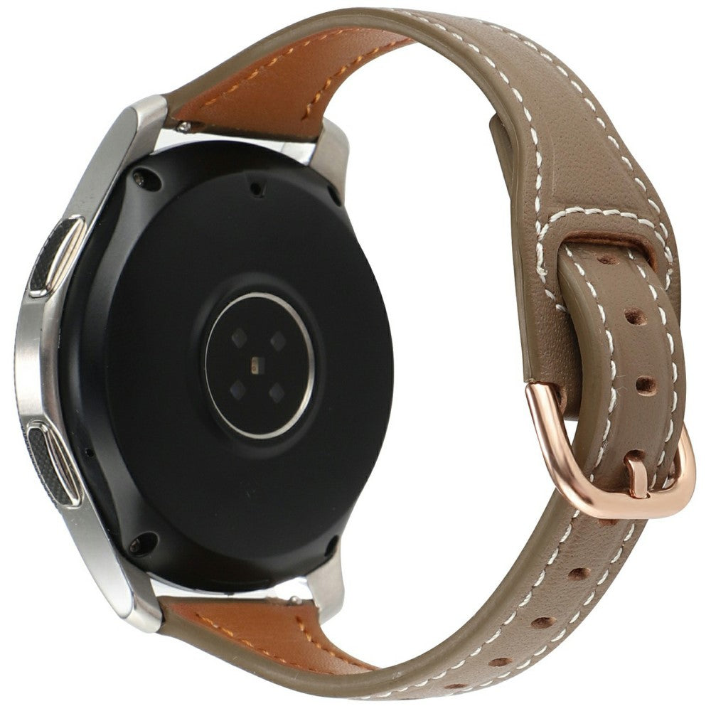 Huawei Watch GT 4 41mm / Garmin Venu 3S Genuine Cow Leather Band 20mm Watch Strap - Coffee+Rose Gold Buckle#serie_3