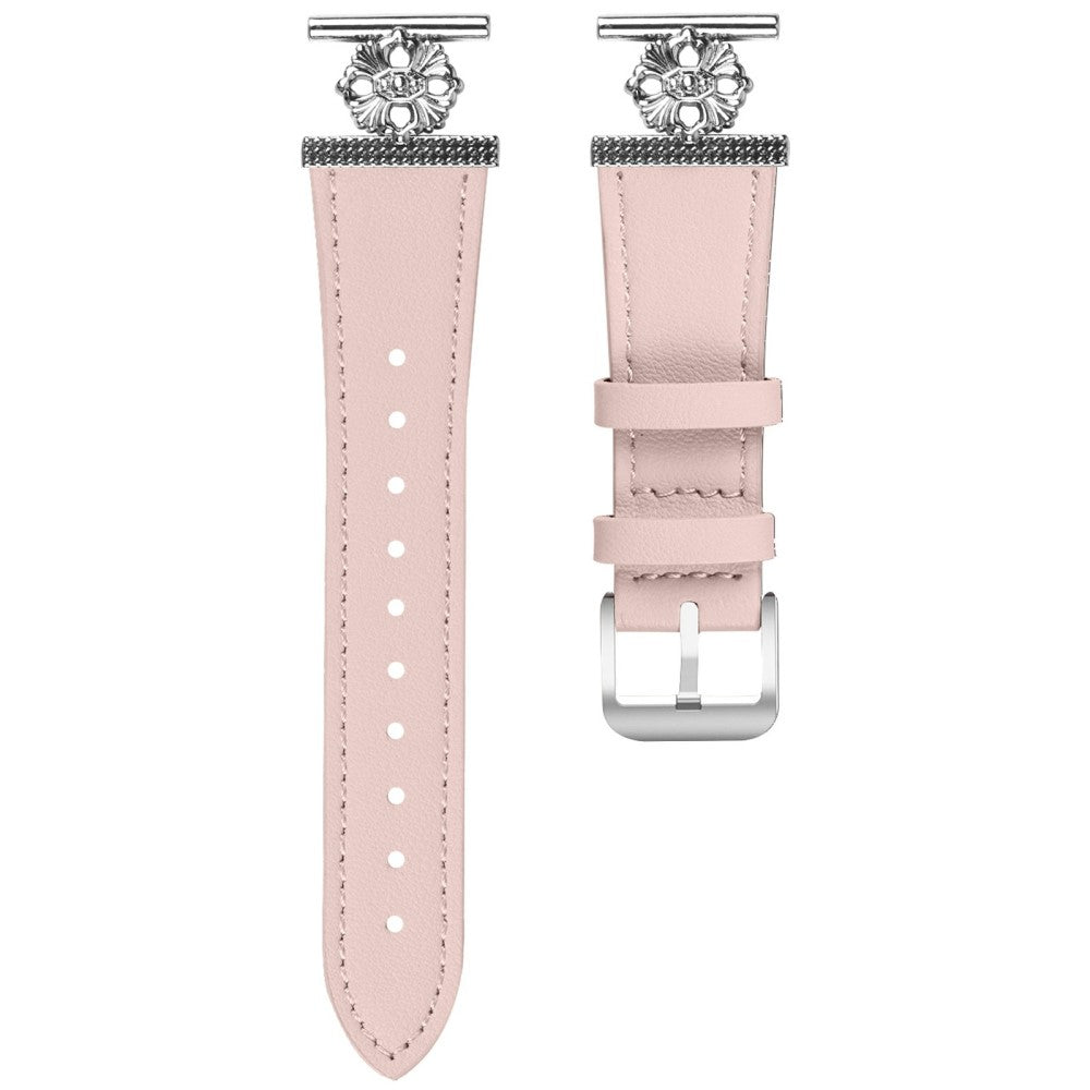 Huami Amazfit GTR Mini Watch Band Genuine Cow Leather Flower Decor Adjustable Strap - Pink#serie_3