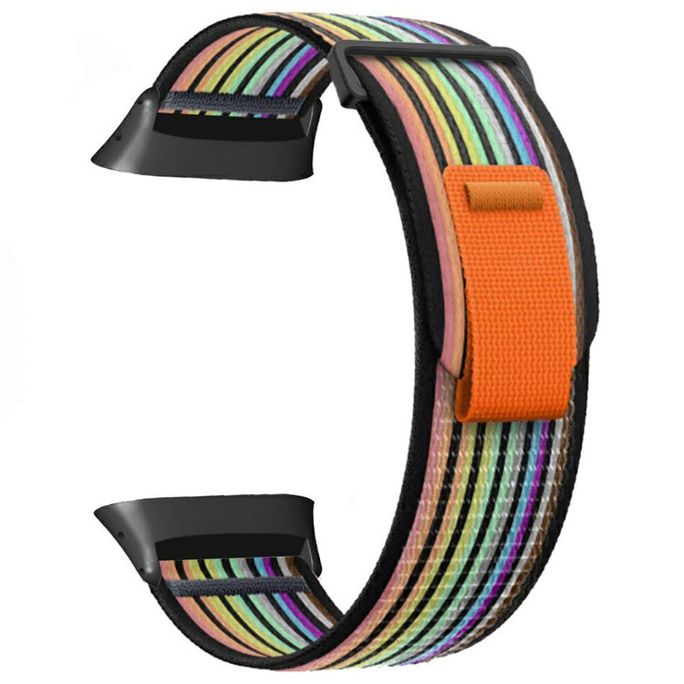 Polar Vantage Watch Strap Nylon Loop Adjustable Wrist Band - Black+Rainbow#serie_3