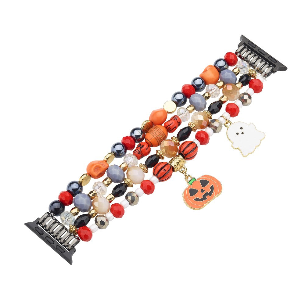 Halloween Beaded Strap Apple Watch Series 41mm - 40mm - 38mm - White Ghost#serie_1