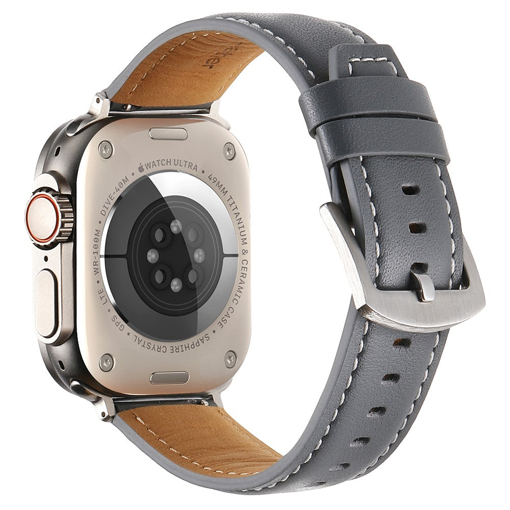 Strap Apple Watch Series 41mm - 40mm - 38mm Genuine Cow Leather Band - Grey#serie_2