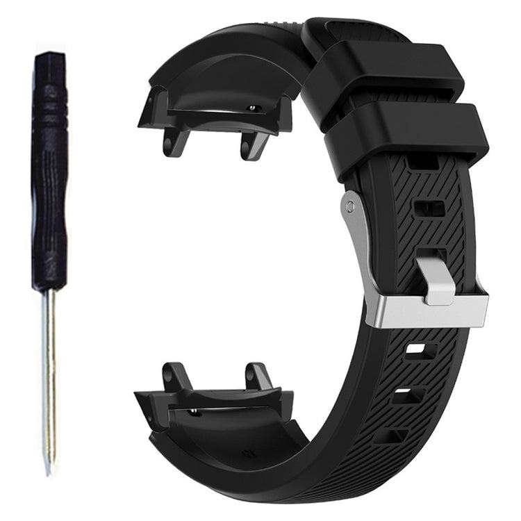 Huami Amazfit T-Rex 3 Replacement Strap Twill Texture Soft Silicone Watch Band with Connector, Screwdriver - Black#serie_9