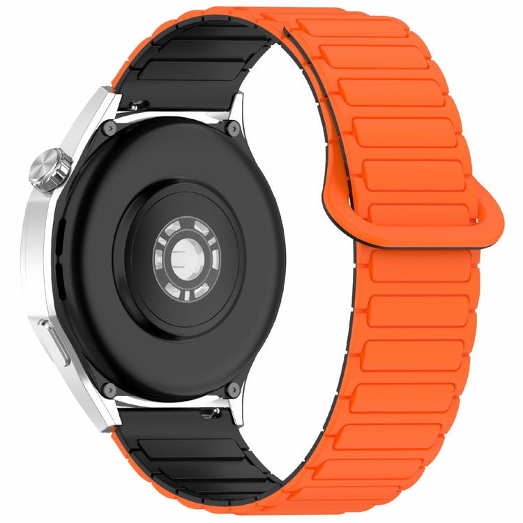 Huawei Watch GT 5 Pro 46mm / GT 5 46mm / Watch 4 / Samsung Galaxy Watch3 45mm Silicone Band 22mm Magnetic Watch Strap - Orange / Black#serie_2