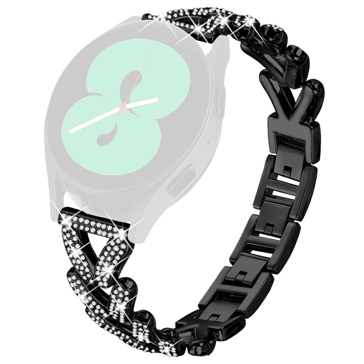 Metal Twisted Watch Band Rhinestone Decor Garmin Vivomove 3 / GarminMove 3 Watch Strap - Black#serie_2