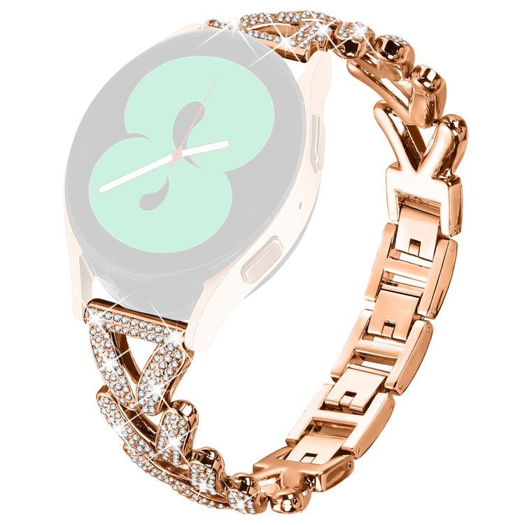 Metal Twisted Watch Band Rhinestone Decor Withings Steel Watch Strap - Rose Gold#serie_3