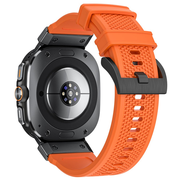 Samsung Galaxy Watch Ultra 47mm Sport Band Rubber Breathable Watch Strap - Orange / Black Connector#serie_2