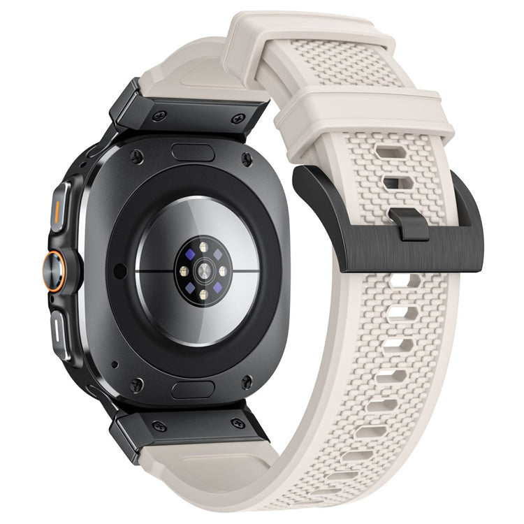 Samsung Galaxy Watch Ultra 47mm Sport Band Rubber Breathable Watch Strap - Starlight / Black Connector#serie_4