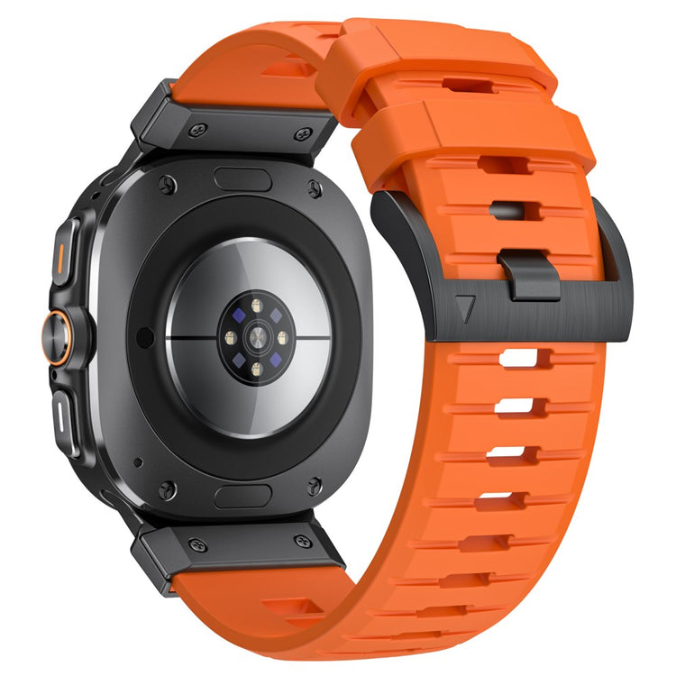 Samsung Galaxy Watch Ultra 47mm Fluorubber Strap Replacement Sport Watch Band - Orange / Black Connector#serie_2