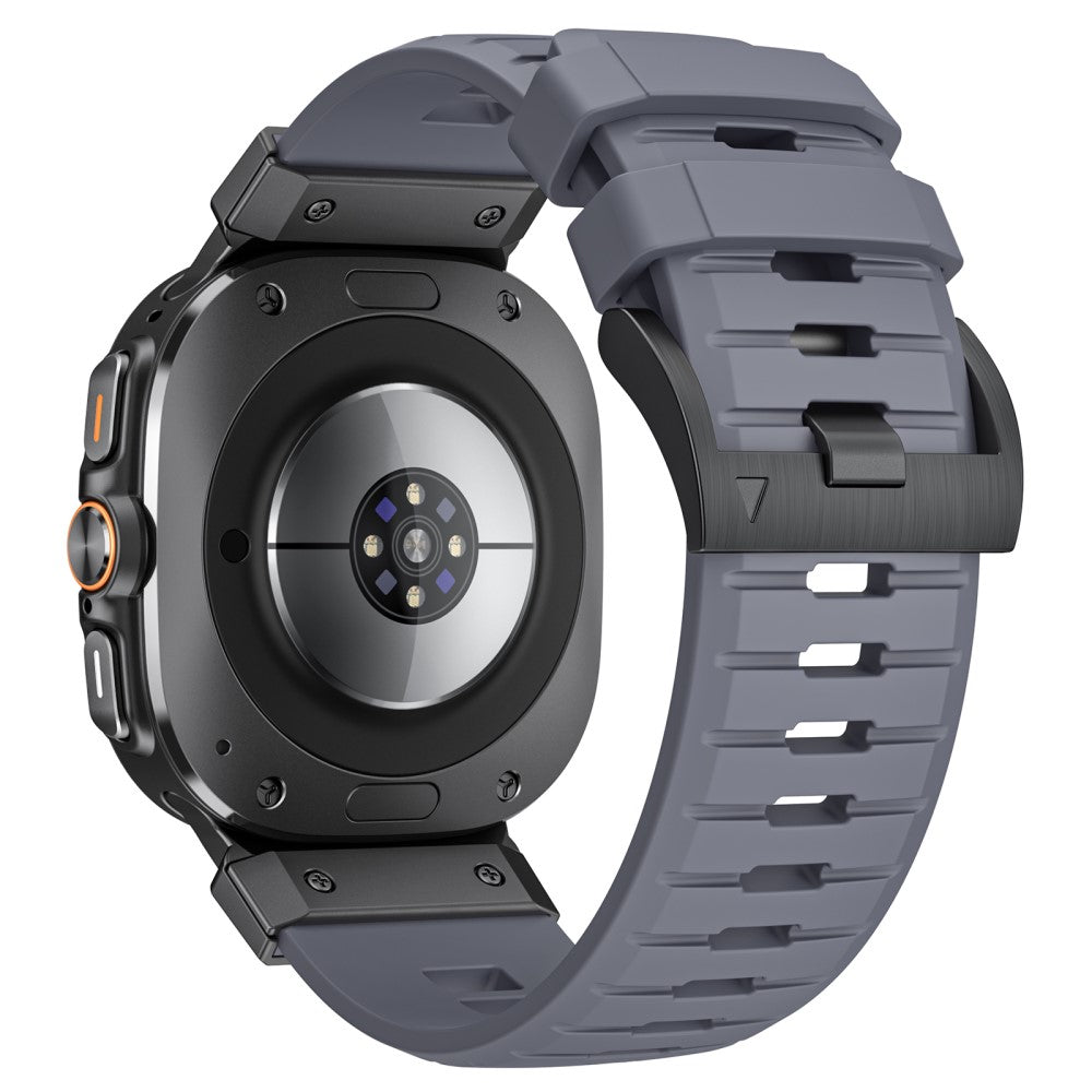 Samsung Galaxy Watch Ultra 47mm Fluorubber Strap Replacement Sport Watch Band - Grey / Black Connector#serie_3