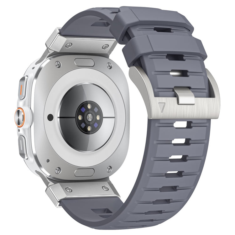 Samsung Galaxy Watch Ultra 47mm Fluorubber Strap Replacement Sport Watch Band - Grey / Silver Connector#serie_8