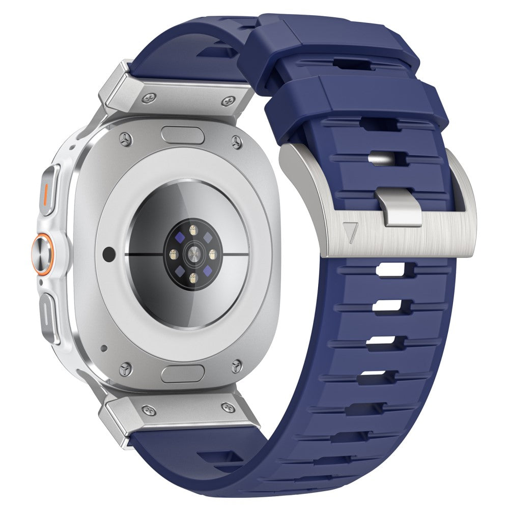 Samsung Galaxy Watch Ultra 47mm Fluorubber Strap Replacement Sport Watch Band - Blue / Silver Connector#serie_9