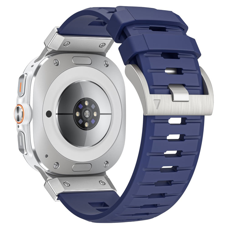 Samsung Galaxy Watch Ultra 47mm Fluorubber Strap Replacement Sport Watch Band - Blue / Silver Connector#serie_9