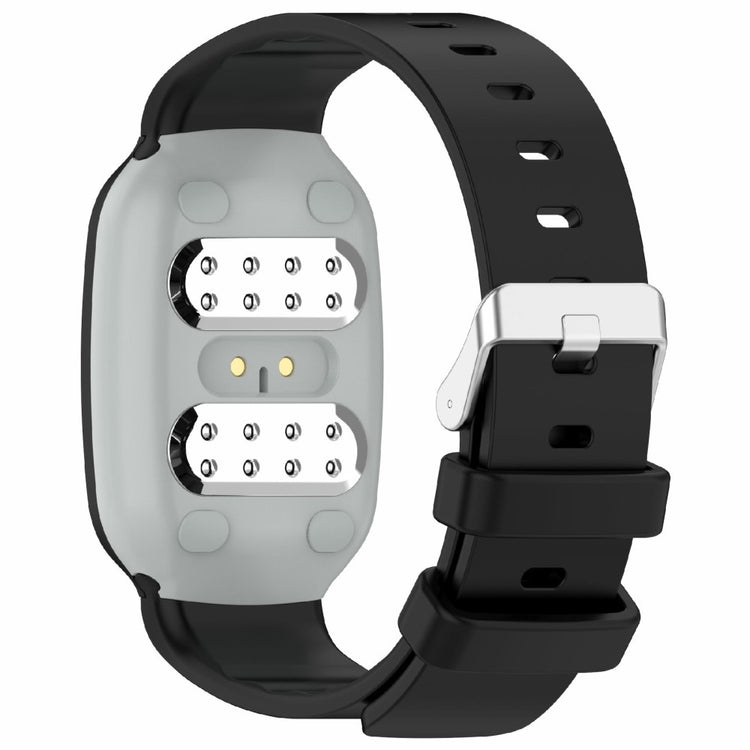 Emeterm Fashion Replacement Strap Soft Silicone Wristband - Black#serie_1
