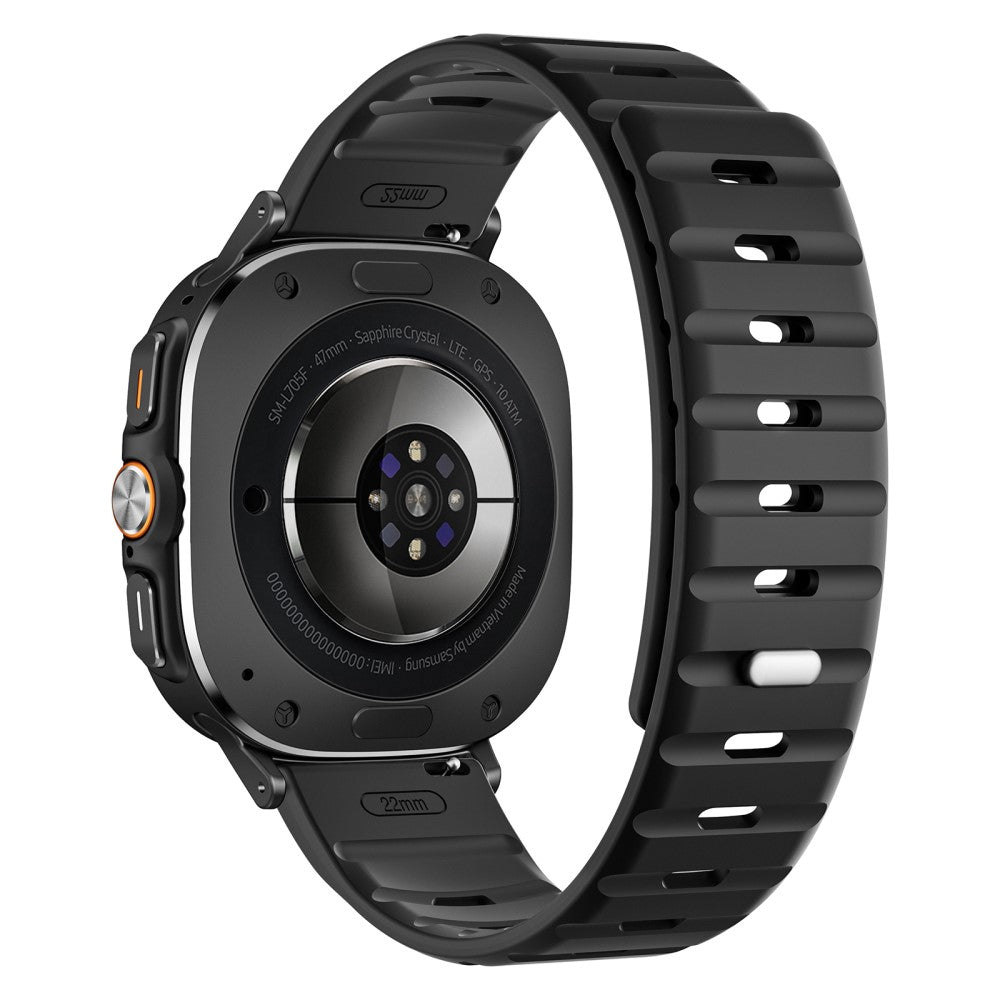 Samsung Galaxy Watch Ultra 47mm Replacement Band Silicone Watch Strap Magnetic Button - Black / Black#serie_2