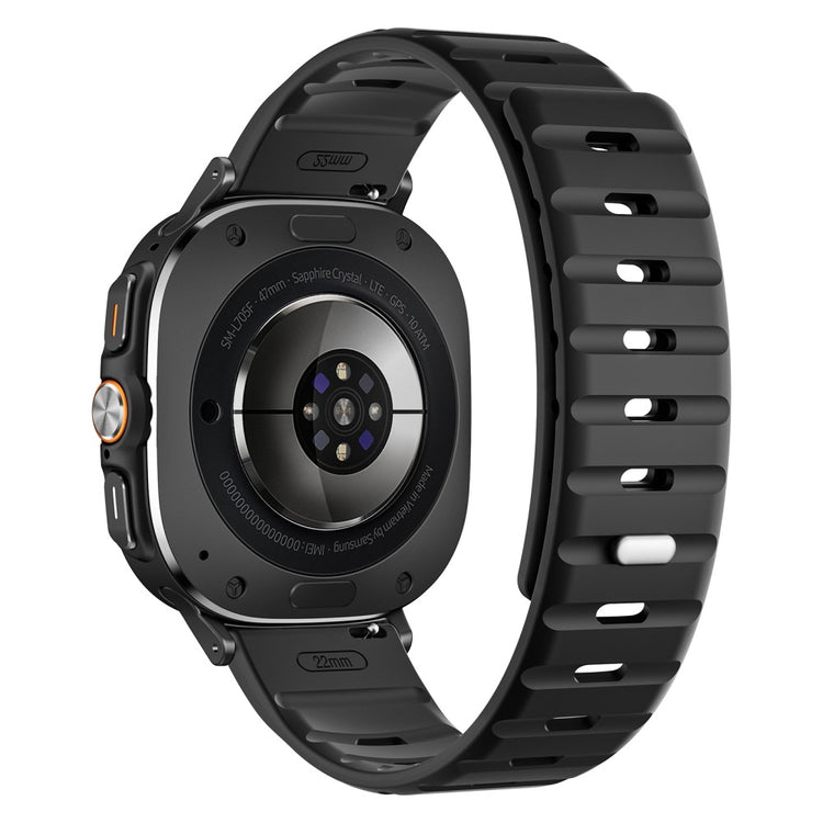 Samsung Galaxy Watch Ultra 47mm Replacement Band Silicone Watch Strap Magnetic Button - Black / Black#serie_2