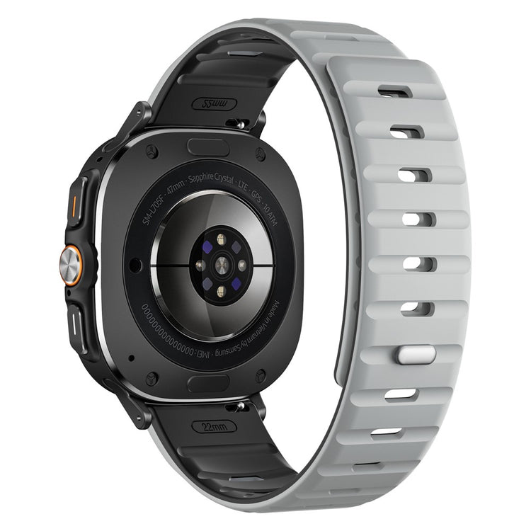 Samsung Galaxy Watch Ultra 47mm Replacement Band Silicone Watch Strap Magnetic Button - Light Grey / Black / Black#serie_4
