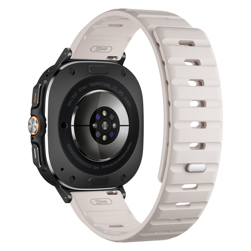 Samsung Galaxy Watch Ultra 47mm Replacement Band Silicone Watch Strap Magnetic Button - Starlight / Black#serie_6