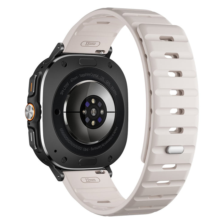 Samsung Galaxy Watch Ultra 47mm Replacement Band Silicone Watch Strap Magnetic Button - Starlight / Black#serie_6