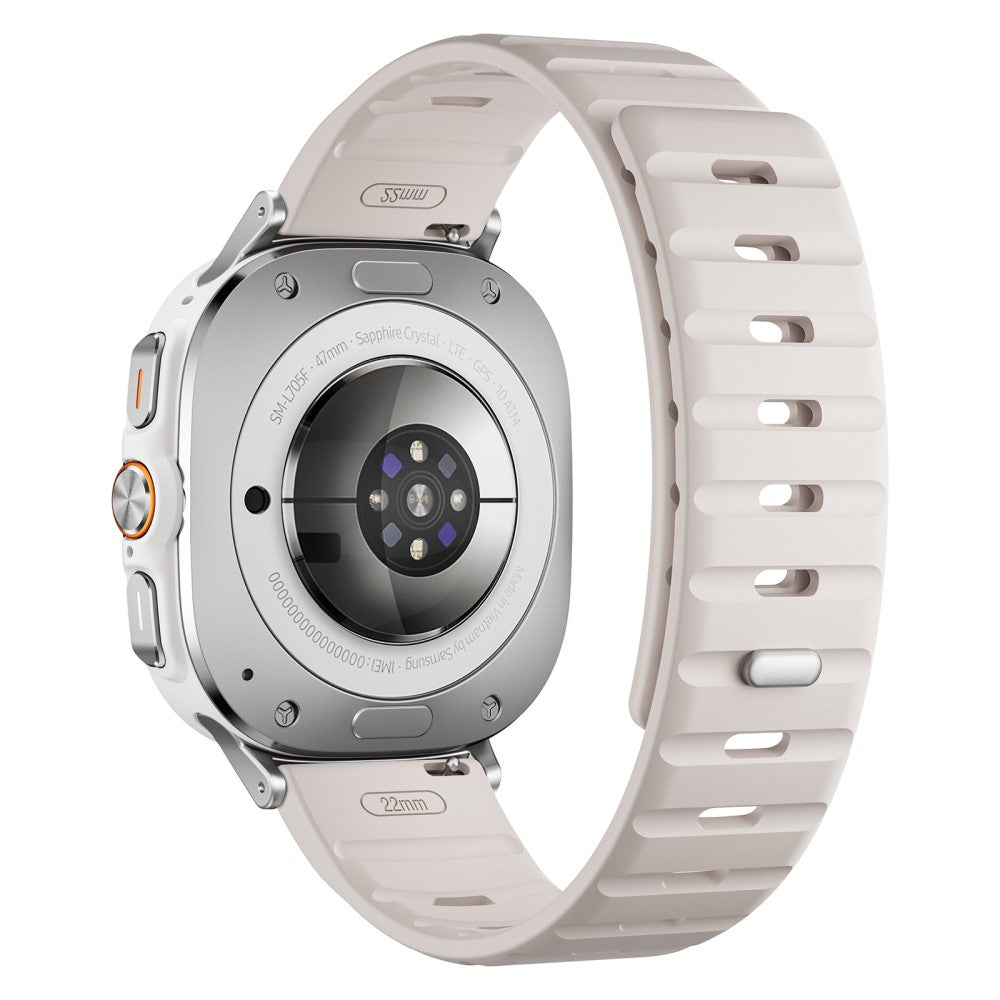 Samsung Galaxy Watch Ultra 47mm Replacement Band Silicone Watch Strap Magnetic Button - Starlight / Silver#serie_12