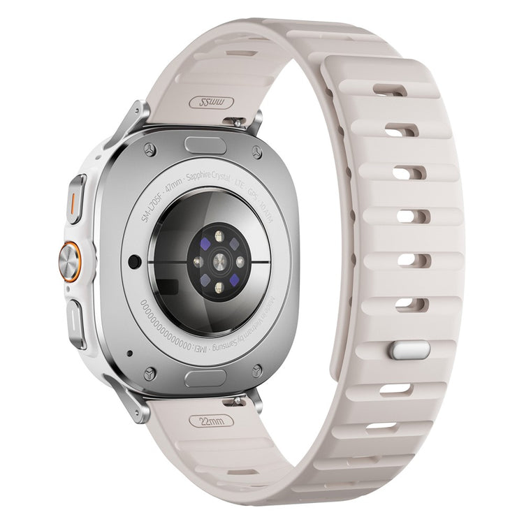 Samsung Galaxy Watch Ultra 47mm Replacement Band Silicone Watch Strap Magnetic Button - Starlight / Silver#serie_12