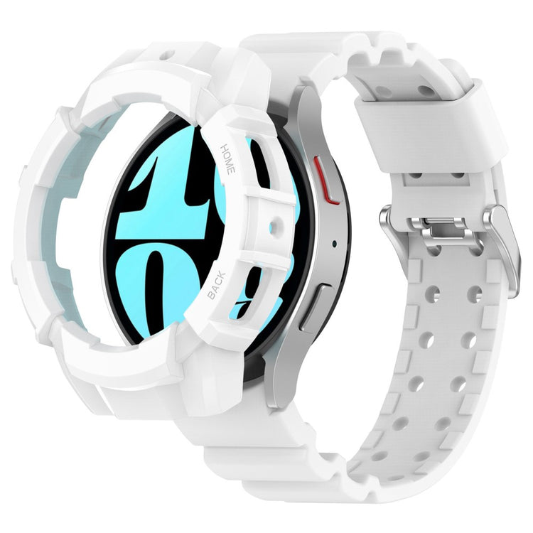 Samsung Galaxy Watch7 44mm / 40mm Silicone+TPU Watch Band Wrist Strap with Watch Case - White#serie_2