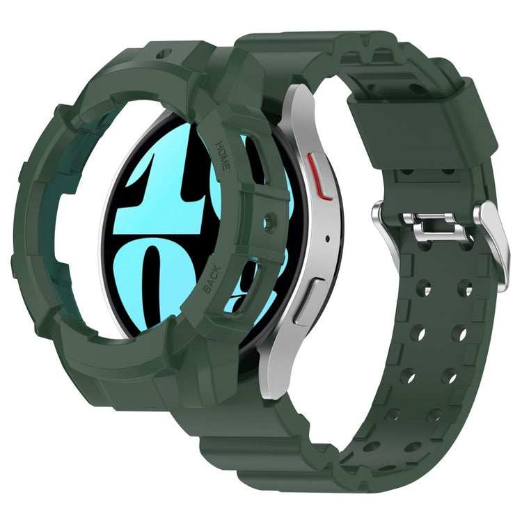 Samsung Galaxy Watch7 44mm / 40mm Silicone+TPU Watch Band Wrist Strap with Watch Case - Green#serie_3