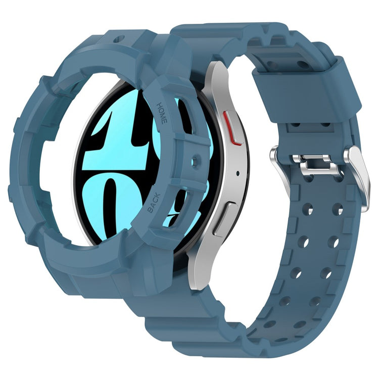 Samsung Galaxy Watch7 44mm / 40mm Silicone+TPU Watch Band Wrist Strap with Watch Case - Blue#serie_4