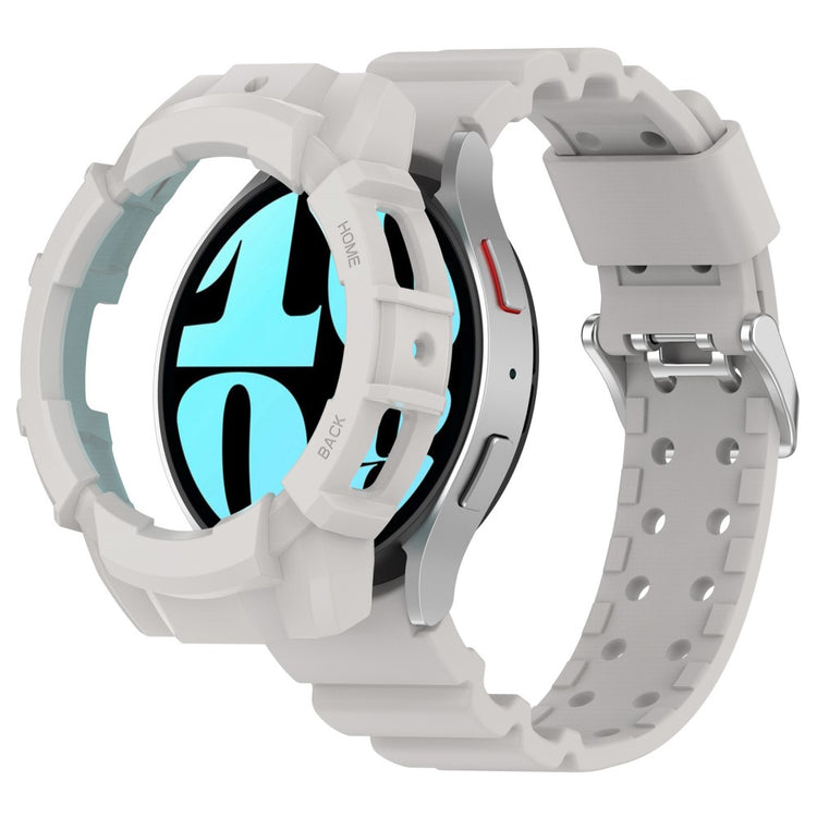 Samsung Galaxy Watch7 44mm / 40mm Silicone+TPU Watch Band Wrist Strap with Watch Case - Light Grey#serie_5