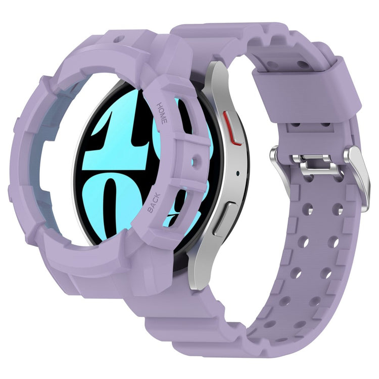 Samsung Galaxy Watch7 44mm / 40mm Silicone+TPU Watch Band Wrist Strap with Watch Case - Purple#serie_7