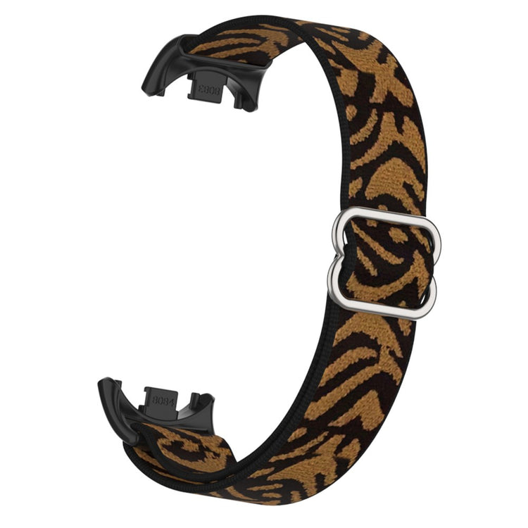 Xiaomi Smart Band 9 / Smart Band 8 Nylon Wrist Strap with Connector Elastic Watch Band - Brown+Black Leopard#serie_12