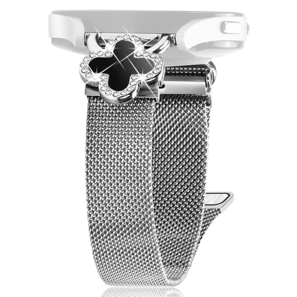 Gabb Watch 3 Milanese Band Stainless Steel Magnetic Watch Strap with Clover Connector, Size: S - Silver  /  Black#serie_2