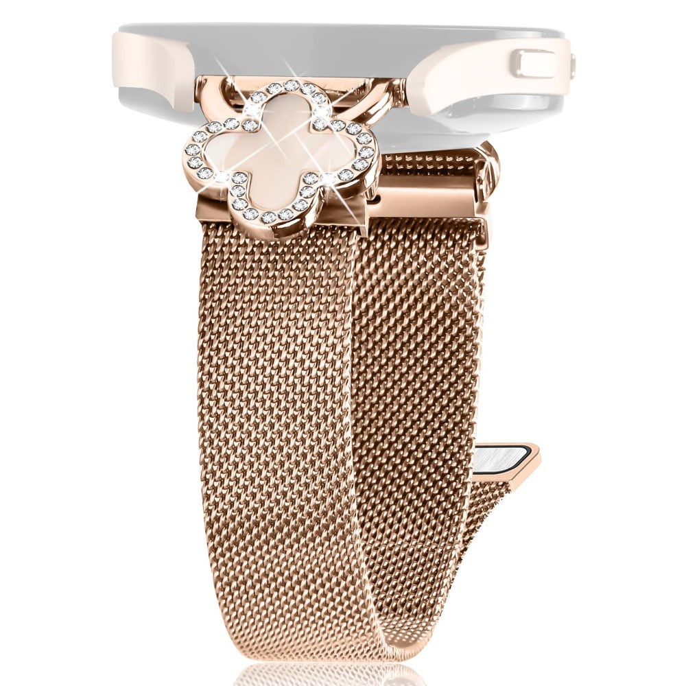 Gabb Watch 3 Milanese Band Electroplated Stainless Steel Watch Strap Clover Decor, Size: S - Rose Gold  /  Colored#serie_3