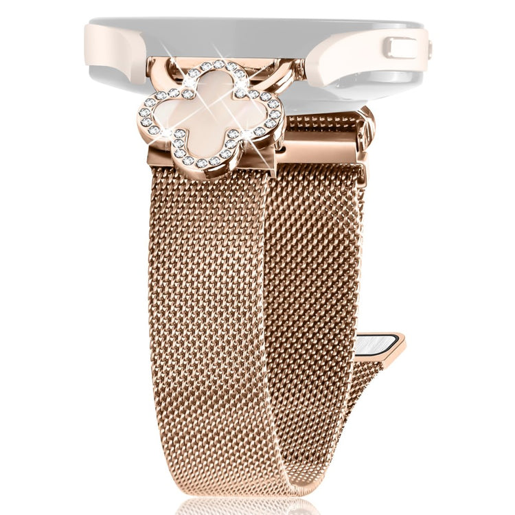 Gabb Watch 3 Milanese Band Electroplated Stainless Steel Watch Strap Clover Decor, Size: S - Rose Gold  /  Colored#serie_3