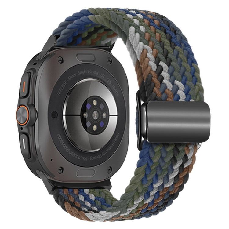 KALEBOL Samsung Galaxy Watch Ultra 47mm Watch Strap Magnetic Buckle Braided Wrist Band - Denim  Multi-color+Black Buckle#serie_6