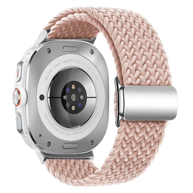 KALEBOL Samsung Galaxy Watch Ultra 47mm Watch Strap Magnetic Buckle Braided Wrist Band - Pink+Silver Buckle#serie_10