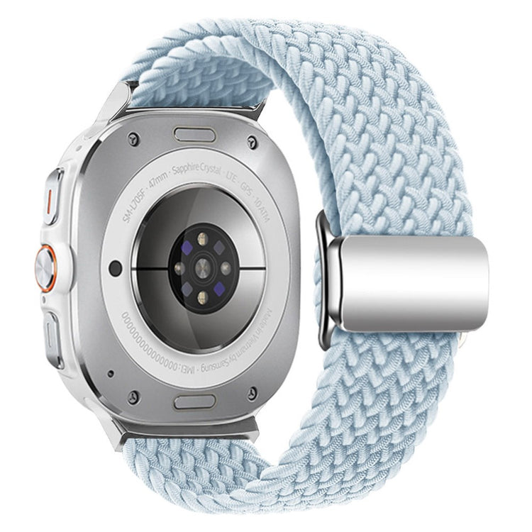 KALEBOL Samsung Galaxy Watch Ultra 47mm Watch Strap Magnetic Buckle Braided Wrist Band - Mist Blue+Silver Buckle#serie_12