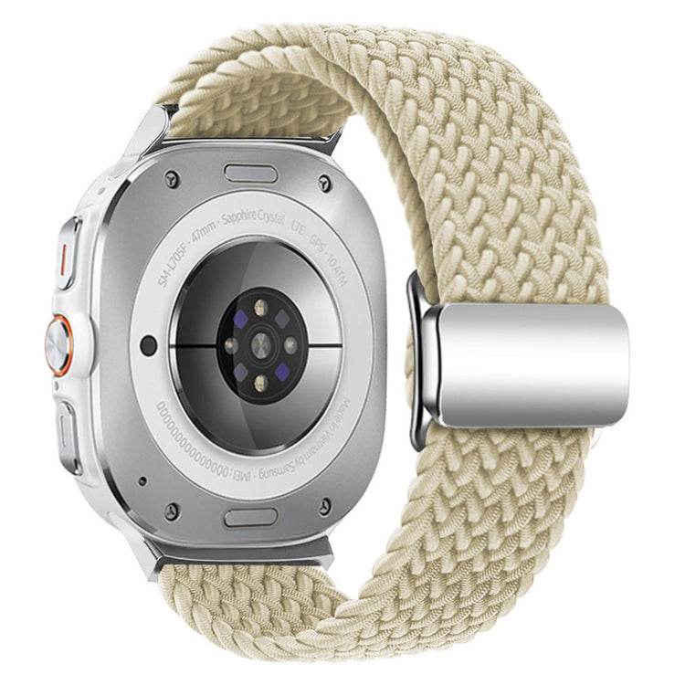 KALEBOL Samsung Galaxy Watch Ultra 47mm Watch Strap Magnetic Buckle Braided Wrist Band - Starlight+Silver Buckle#serie_13