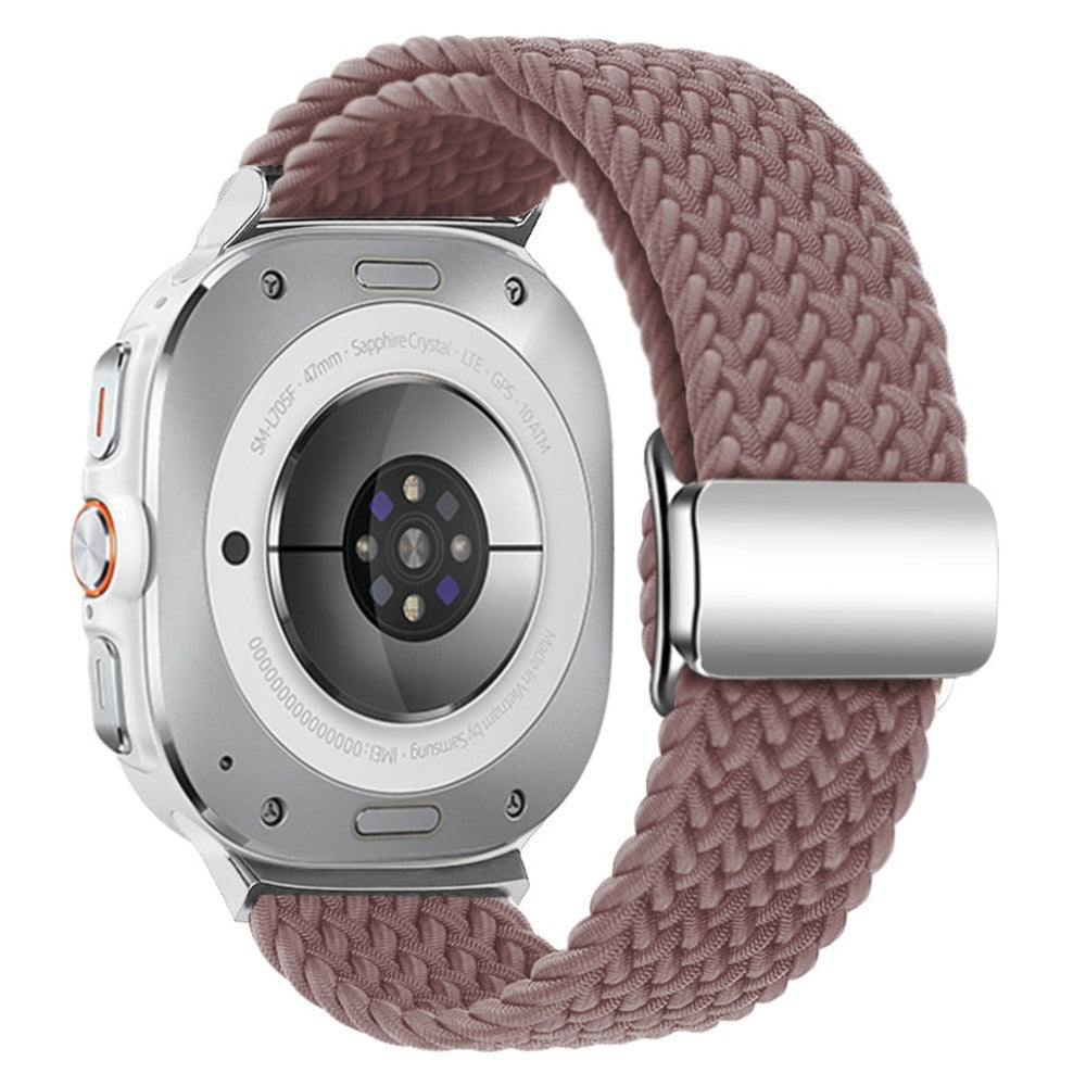 KALEBOL Samsung Galaxy Watch Ultra 47mm Watch Strap Magnetic Buckle Braided Wrist Band - Smoke Purple+Silver Buckle#serie_14
