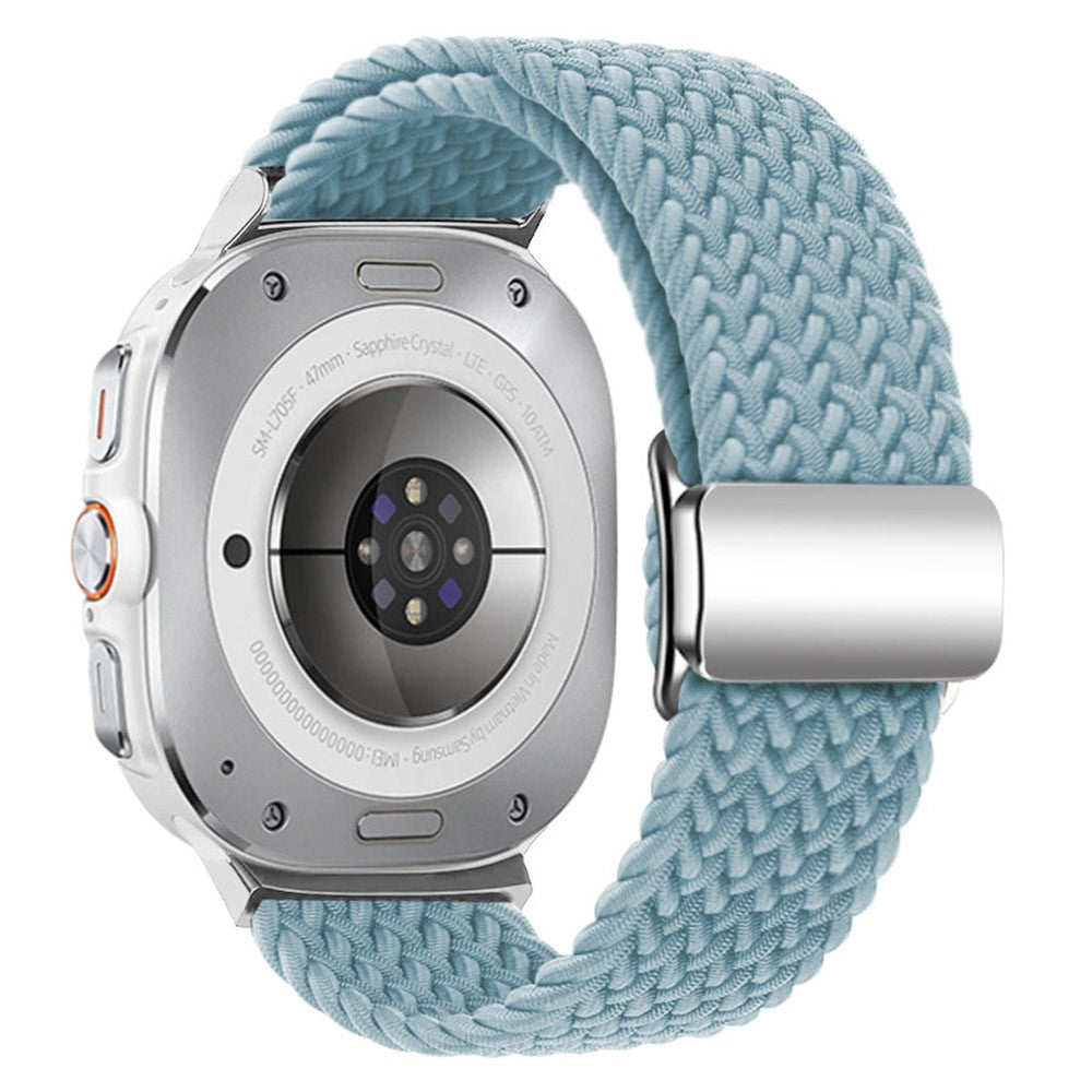 KALEBOL Samsung Galaxy Watch Ultra 47mm Watch Strap Magnetic Buckle Braided Wrist Band - Cyan+Silver Buckle#serie_15